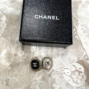 Authentic Chanel clip on earrings with CC.